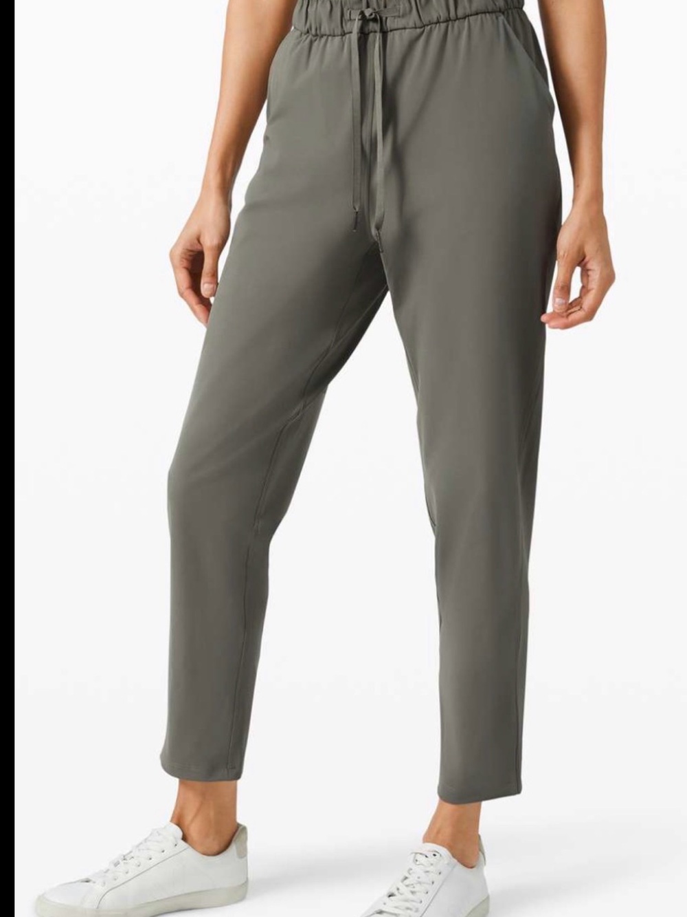 Lululemon athletica Olive Drawstring Cropped Keep Moving Pants